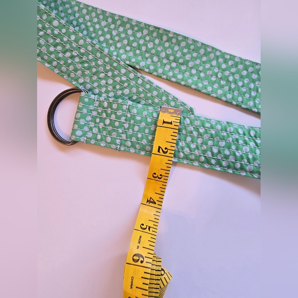 L.L. Bean Vintage Green Polka Dot Belt Fun Shabby Chic - Picture 3 of 5